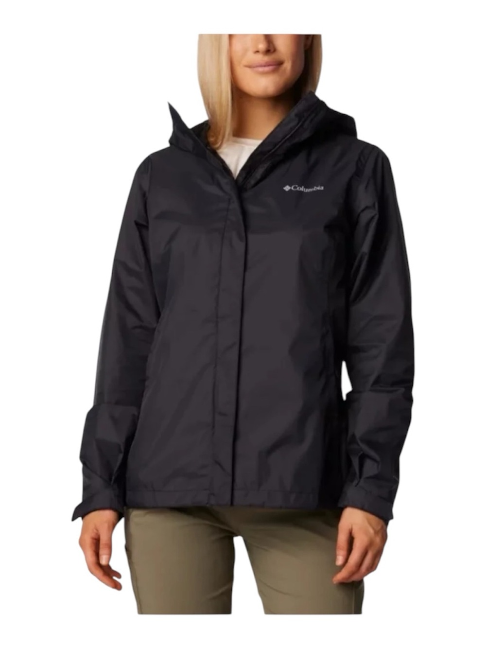 Columbia Arcadia Women's Rain Jacket Black Waterproof Hooded